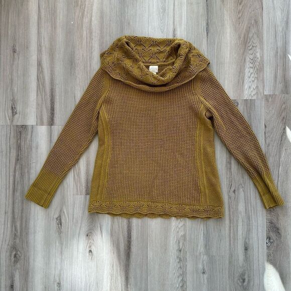 Chicos mustard cotton sweater size 1 medium - Picture 1 of 12